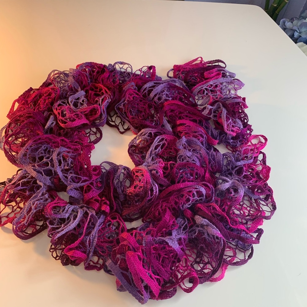 Pink and purple scarf